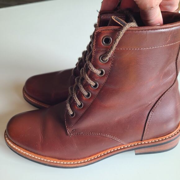 Mens Nisolo Andres All Weather Brown Leather Ankle‎ Dress Boots Size 7.5 M - Picture 3 of 15